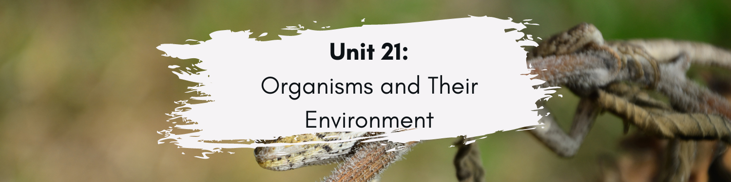 Unit 21: Organisms and Their Environment Banner